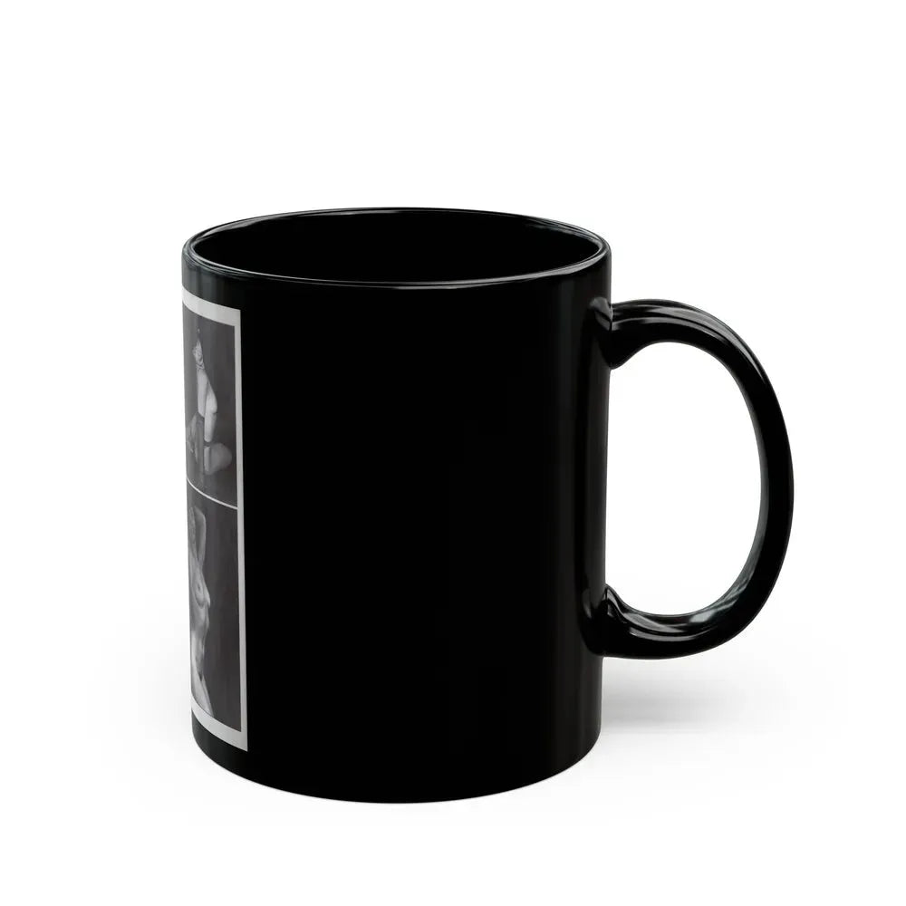 Bettie Page #1079 - 8x11 3 B&W Photos and Brief Article all Bettie on Page 80 of Celebrity Sleuth Mag. '99 (Vintage Female Icon) Black Coffee Mug - Go Mug Yourself