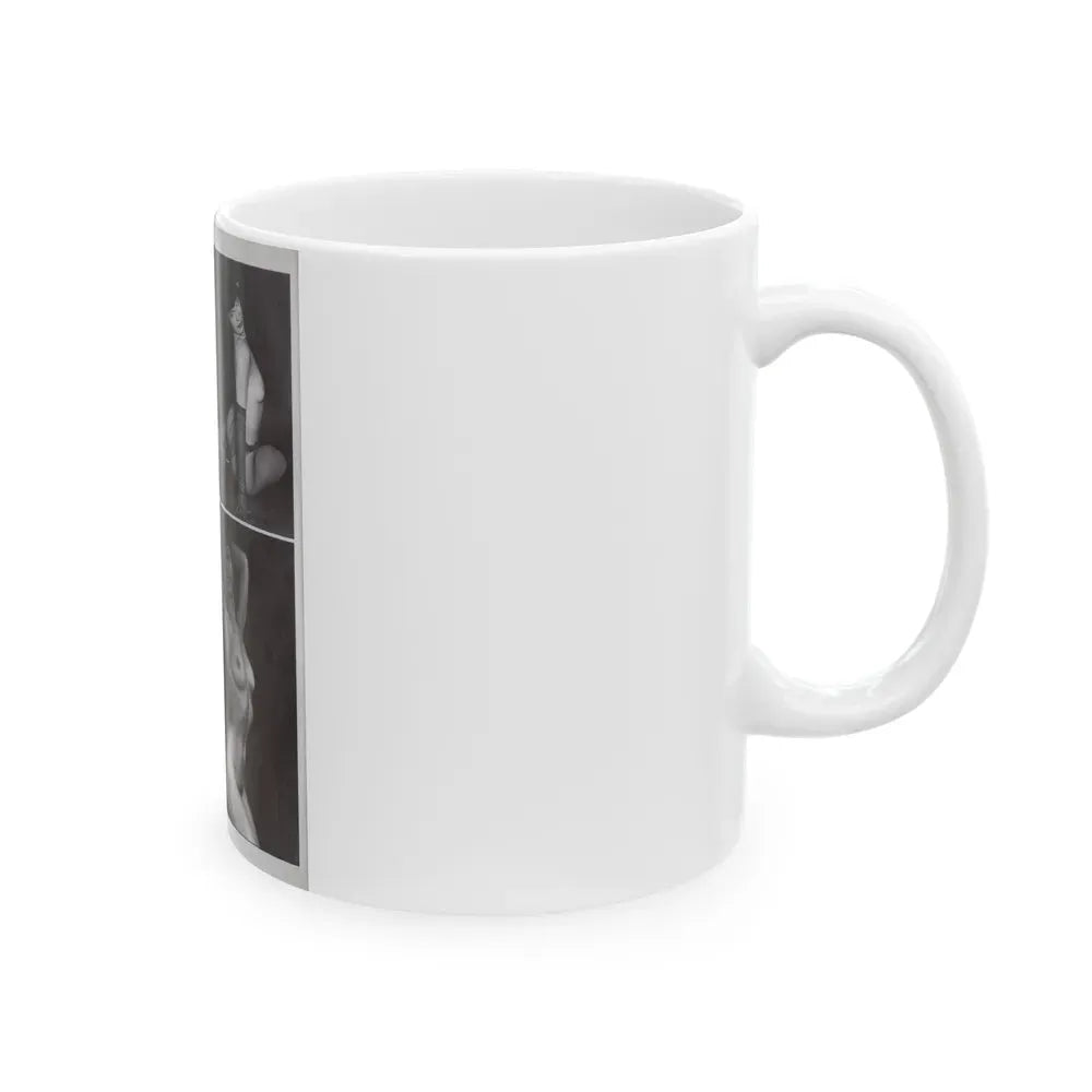 Bettie Page #1079 - 8x11 3 B&W Photos and Brief Article all Bettie on Page 80 of Celebrity Sleuth Mag. '99 (Vintage Female Icon) White Coffee Mug - Go Mug Yourself