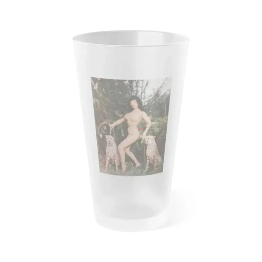 Bettie Page #118 (Vintage Female Icon) Frosted Pint Glass 16oz 16oz Frosted - Go Mug Yourself