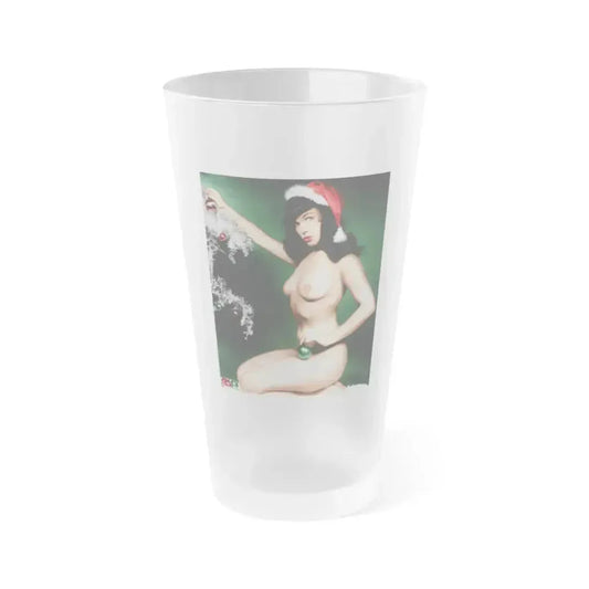 Bettie Page #135 (Vintage Female Icon) Frosted Pint Glass 16oz 16oz Frosted - Go Mug Yourself
