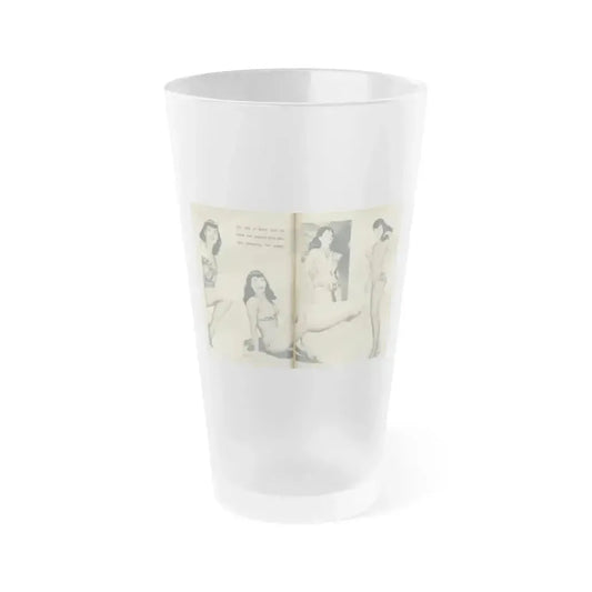 Bettie Page #137 (Vintage Female Icon) Frosted Pint Glass 16oz 16oz Frosted - Go Mug Yourself