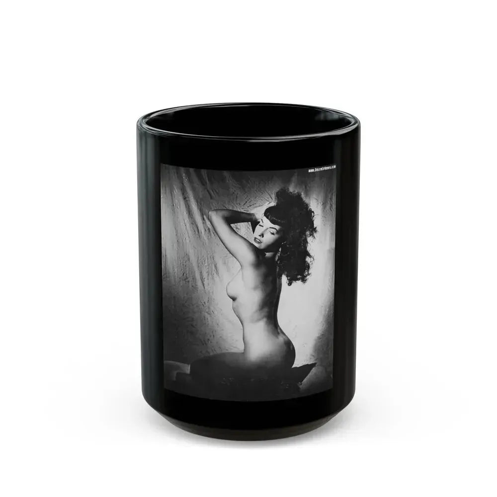 Bettie Page #148 (Vintage Female Icon) Black Coffee Mug 15oz - Go Mug Yourself