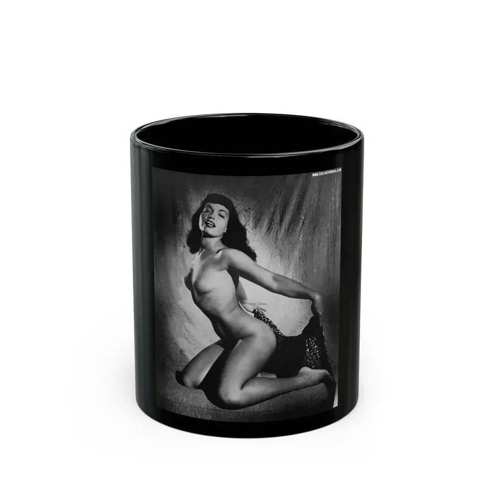 Bettie Page #149 (Vintage Female Icon) Black Coffee Mug 11oz - Go Mug Yourself