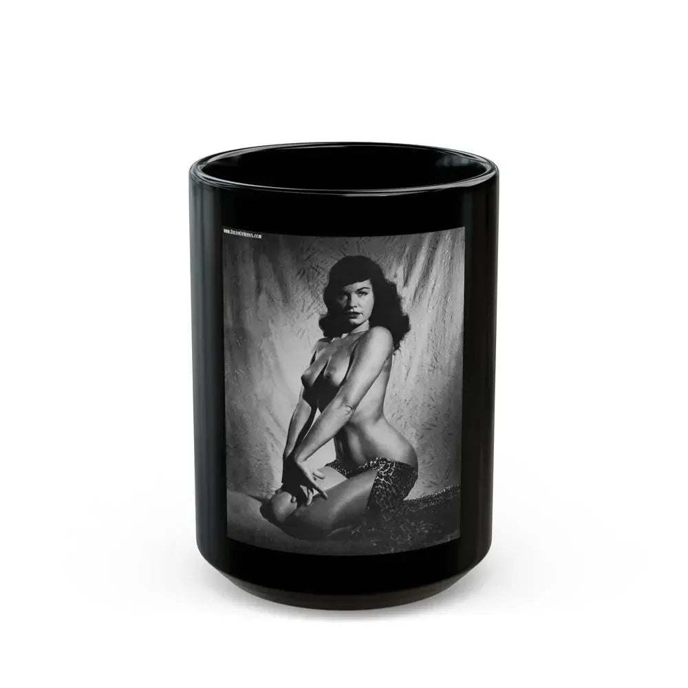 Bettie Page #150 (Vintage Female Icon) Black Coffee Mug 15oz - Go Mug Yourself