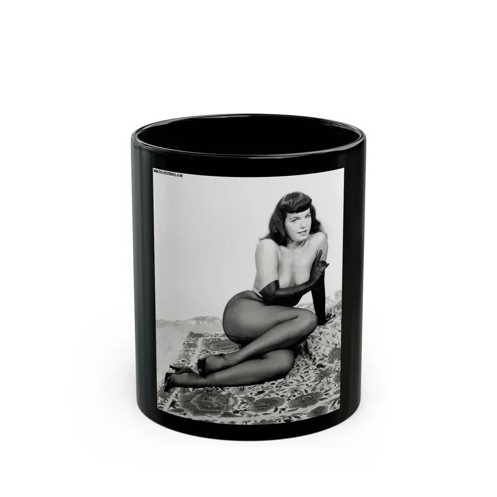 Bettie Page #152 (Vintage Female Icon) Black Coffee Mug 11oz - Go Mug Yourself