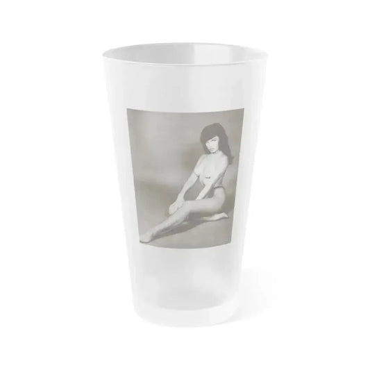 Bettie Page #153 1 (Vintage Female Icon) Frosted Pint Glass 16oz 16oz Frosted - Go Mug Yourself