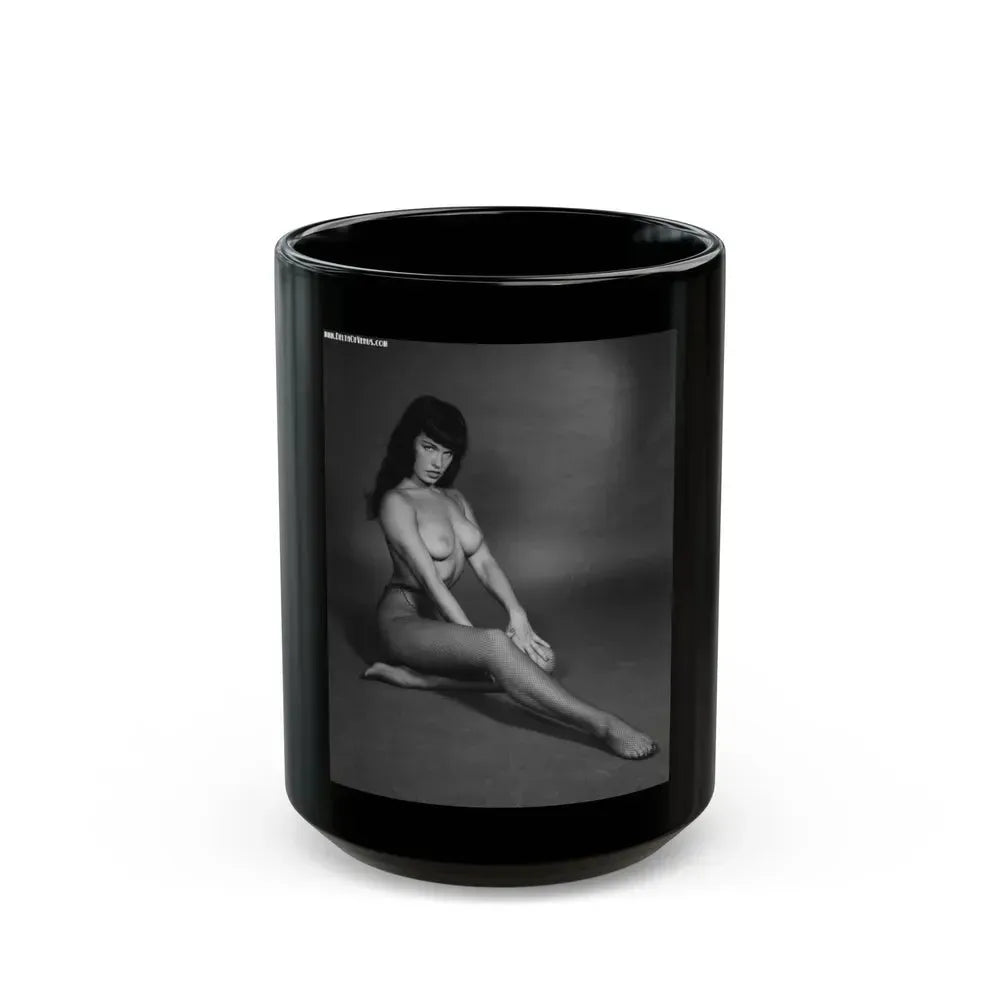 Bettie Page #153 (Vintage Female Icon) Black Coffee Mug 15oz - Go Mug Yourself