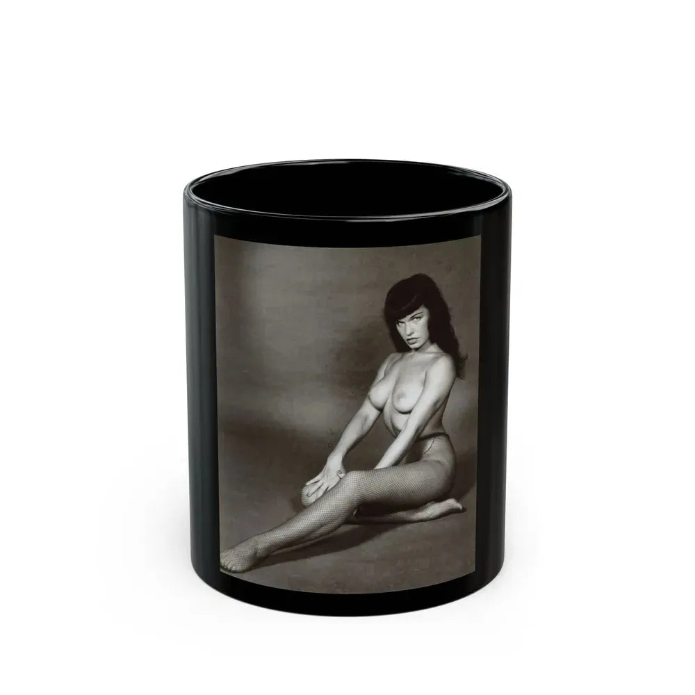 Bettie Page #153_1 (Vintage Female Icon) Black Coffee Mug 11oz - Go Mug Yourself