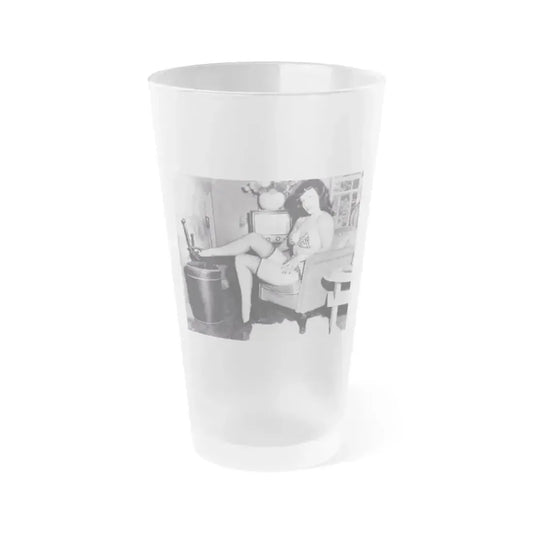 Bettie Page #154 (Vintage Female Icon) Frosted Pint Glass 16oz 16oz Frosted - Go Mug Yourself