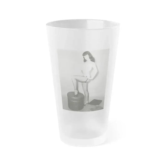 Bettie Page #159 (Vintage Female Icon) Frosted Pint Glass 16oz 16oz Frosted - Go Mug Yourself