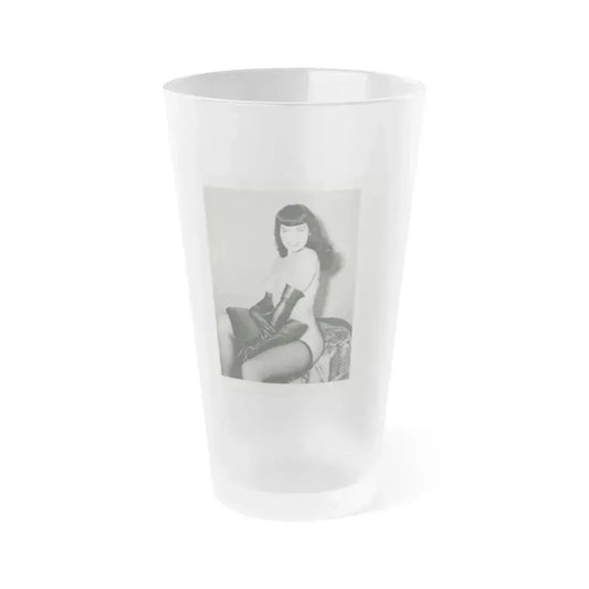 Bettie Page #165 (Vintage Female Icon) Frosted Pint Glass 16oz 16oz Frosted - Go Mug Yourself