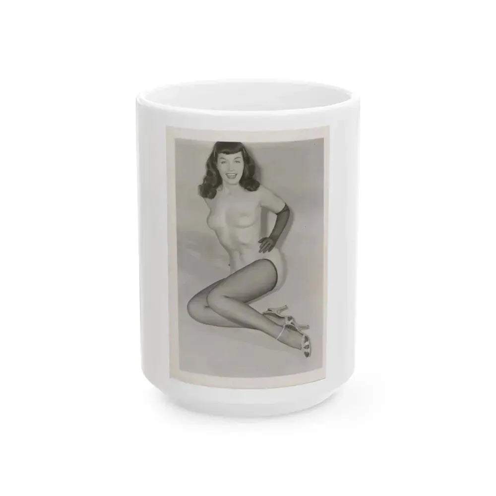 Bettie Page #168 (Vintage Female Icon) White Coffee Mug 15oz - Go Mug Yourself