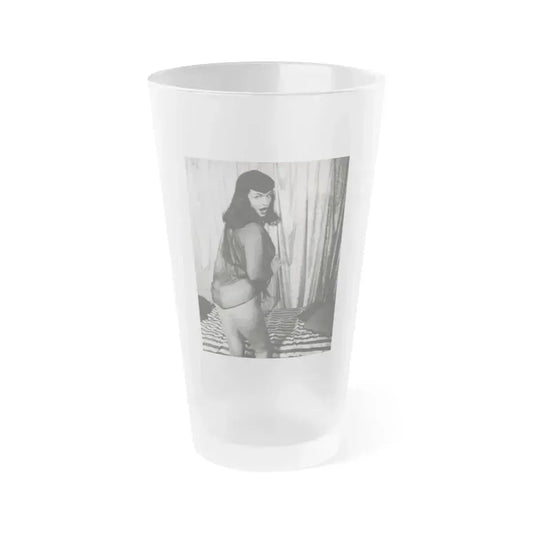 Bettie Page #169 (Vintage Female Icon) Frosted Pint Glass 16oz 16oz Frosted - Go Mug Yourself