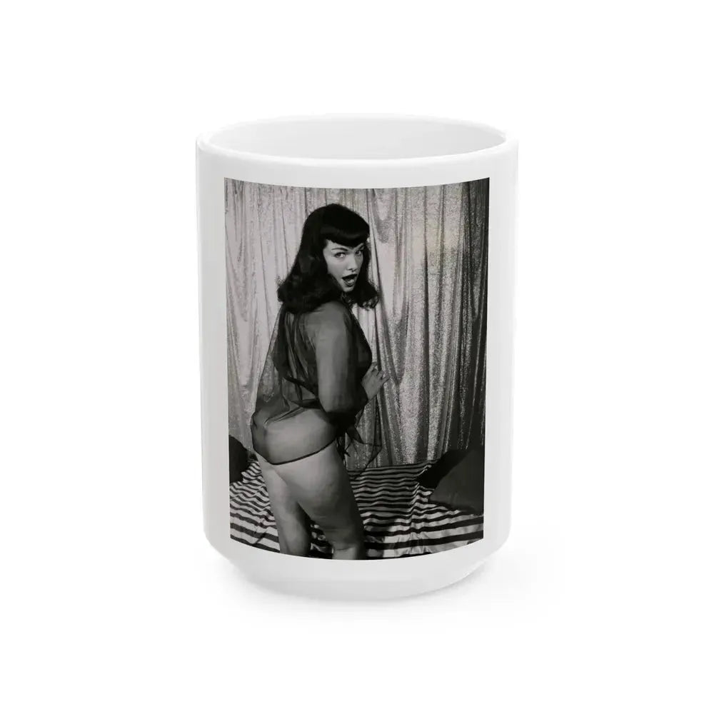 Bettie Page #169 (Vintage Female Icon) White Coffee Mug 15oz - Go Mug Yourself