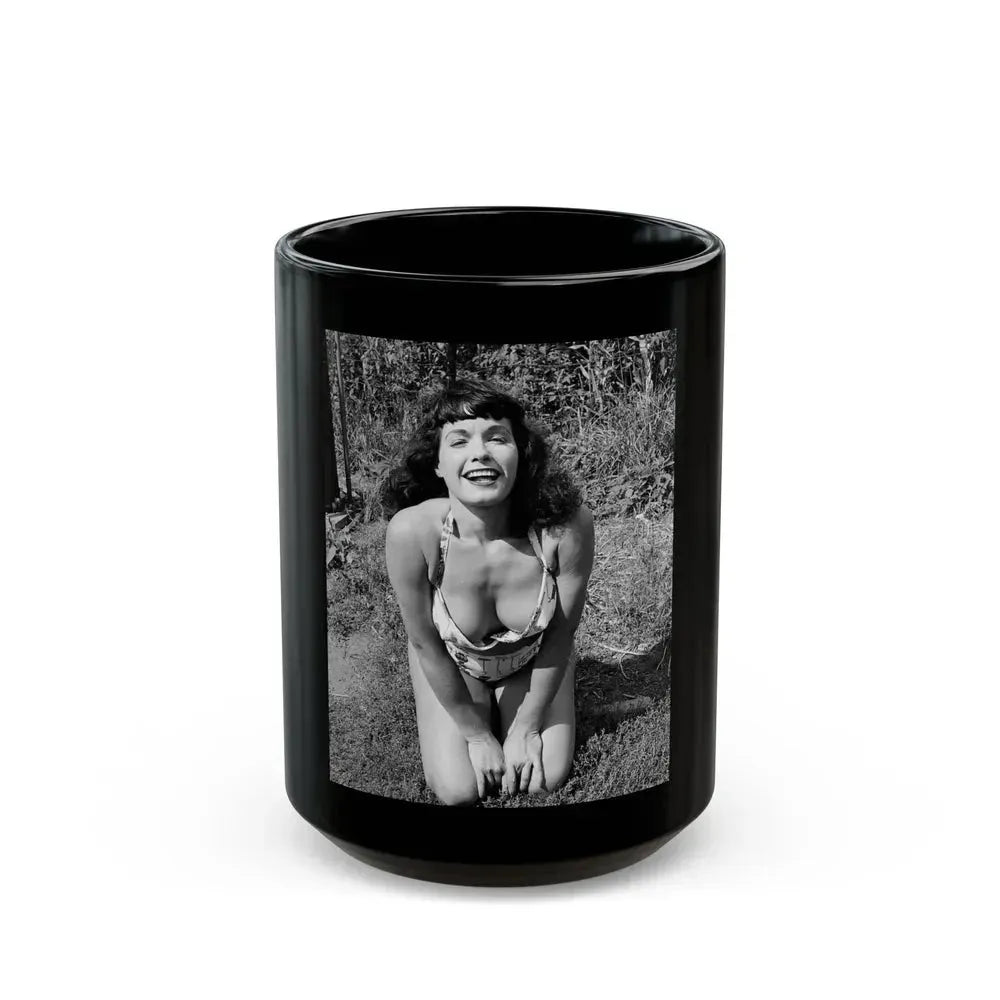 Bettie Page #171 (Vintage Female Icon) Black Coffee Mug 15oz - Go Mug Yourself
