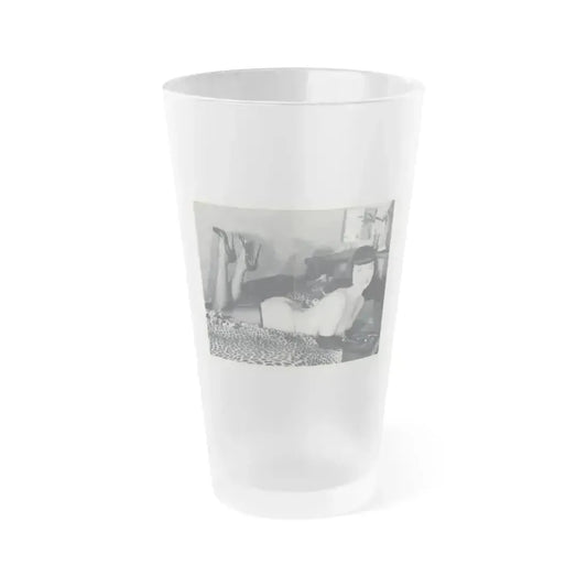 Bettie Page #18 (Vintage Female Icon) Frosted Pint Glass 16oz 16oz Frosted - Go Mug Yourself