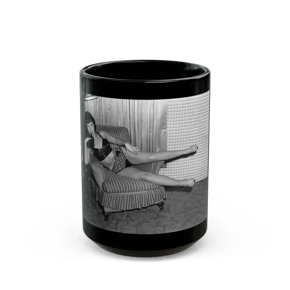 Bettie Page #183 (Vintage Female Icon) Black Coffee Mug 15oz - Go Mug Yourself