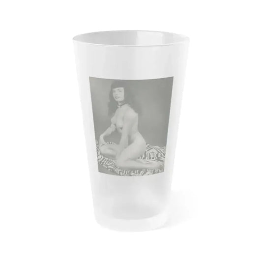 Bettie Page #227 (Vintage Female Icon) Frosted Pint Glass 16oz 16oz Frosted - Go Mug Yourself
