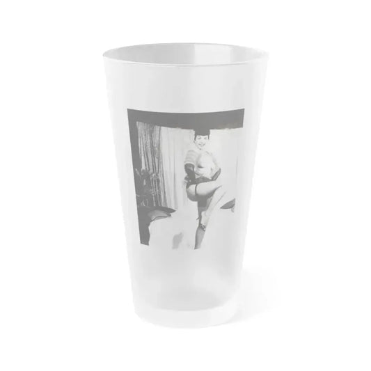 Bettie Page #230 (Vintage Female Icon) Frosted Pint Glass 16oz 16oz Frosted - Go Mug Yourself