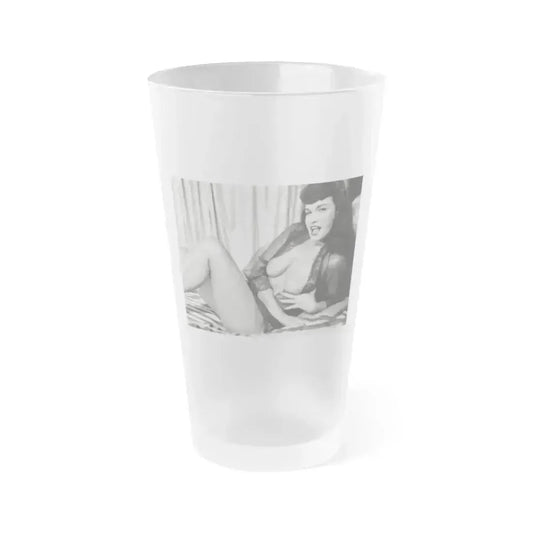 Bettie Page #231 (Vintage Female Icon) Frosted Pint Glass 16oz 16oz Frosted - Go Mug Yourself