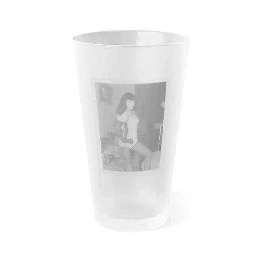 Bettie Page #232 (Vintage Female Icon) Frosted Pint Glass 16oz 16oz Frosted - Go Mug Yourself