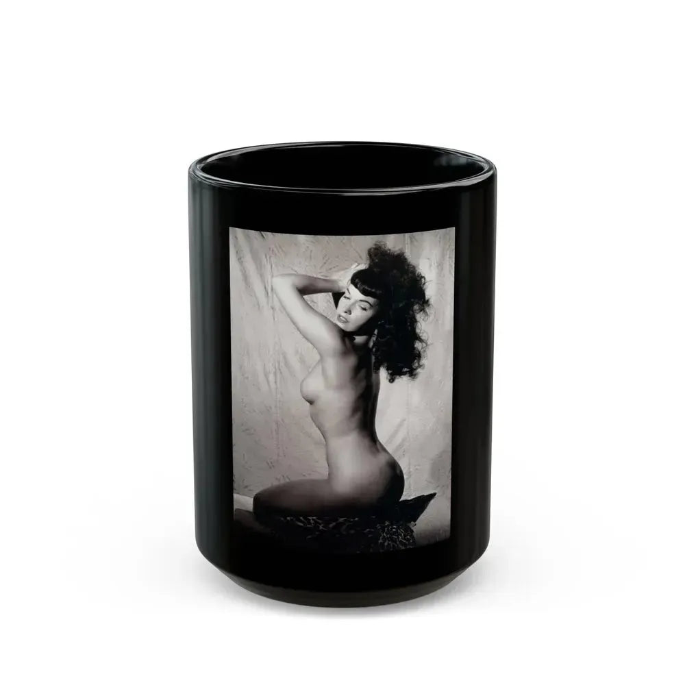 Bettie Page #236 (Vintage Female Icon) Black Coffee Mug 15oz - Go Mug Yourself