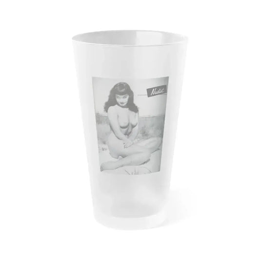 Bettie Page #248 (Vintage Female Icon) Frosted Pint Glass 16oz 16oz Frosted - Go Mug Yourself