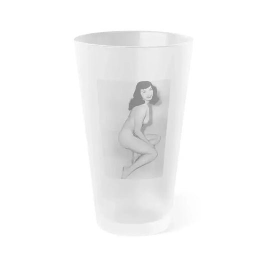 Bettie Page #31 (Vintage Female Icon) Frosted Pint Glass 16oz 16oz Frosted - Go Mug Yourself