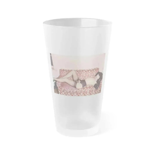 Bettie Page #37 (Vintage Female Icon) Frosted Pint Glass 16oz 16oz Frosted - Go Mug Yourself