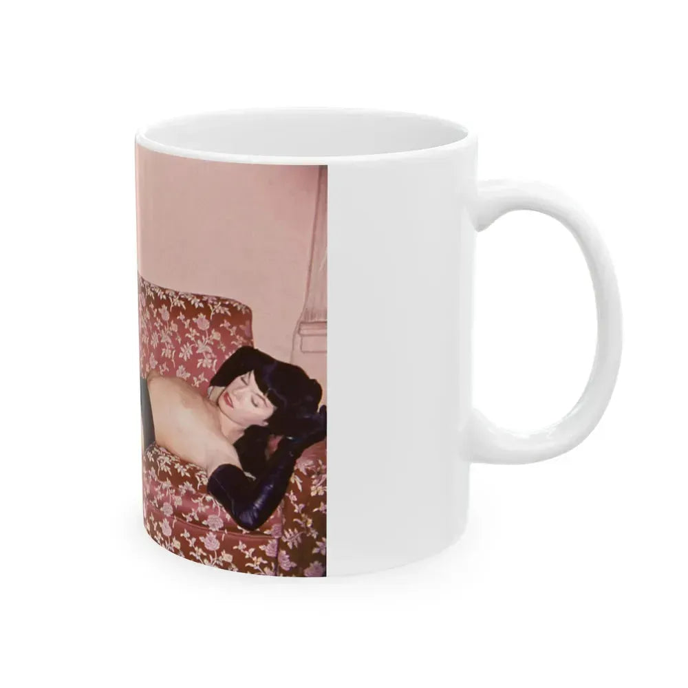 Bettie Page #37 (Vintage Female Icon) White Coffee Mug - Go Mug Yourself