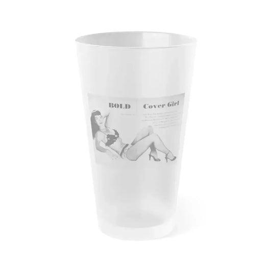 Bettie Page #408 (Vintage Female Icon) Frosted Pint Glass 16oz 16oz Frosted - Go Mug Yourself