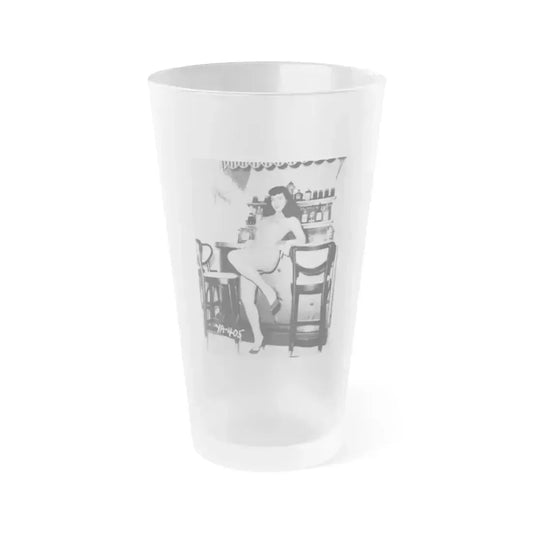 Bettie Page #43 (Vintage Female Icon) Frosted Pint Glass 16oz 16oz Frosted - Go Mug Yourself