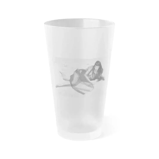 Bettie Page #439 (Vintage Female Icon) Frosted Pint Glass 16oz 16oz Frosted - Go Mug Yourself