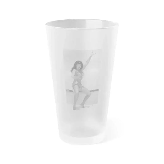 Bettie Page #442 (Vintage Female Icon) Frosted Pint Glass 16oz 16oz Frosted - Go Mug Yourself
