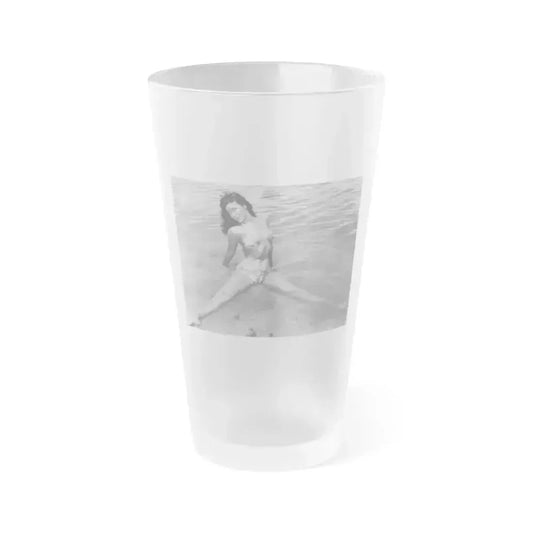 Bettie Page #446 (Vintage Female Icon) Frosted Pint Glass 16oz 16oz Frosted - Go Mug Yourself