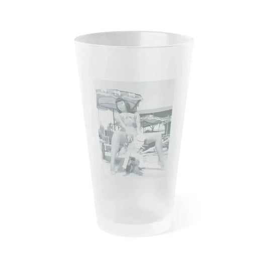Bettie Page #449 (Vintage Female Icon) Frosted Pint Glass 16oz 16oz Frosted - Go Mug Yourself