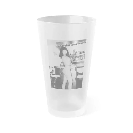 Bettie Page #45 (Vintage Female Icon) Frosted Pint Glass 16oz 16oz Frosted - Go Mug Yourself