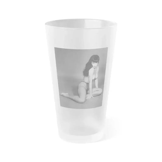 Bettie Page #456 (Vintage Female Icon) Frosted Pint Glass 16oz 16oz Frosted - Go Mug Yourself
