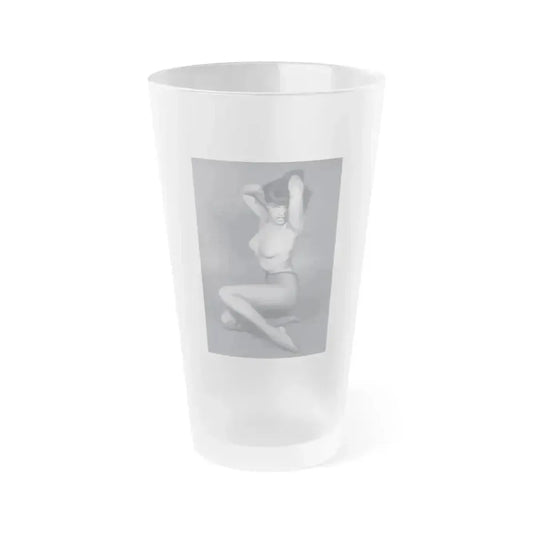 Bettie Page #457 (Vintage Female Icon) Frosted Pint Glass 16oz 16oz Frosted - Go Mug Yourself