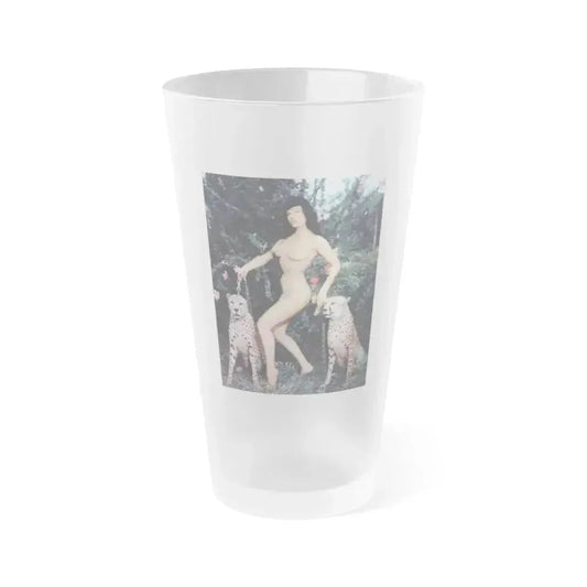 Bettie Page #462 (Vintage Female Icon) Frosted Pint Glass 16oz 16oz Frosted - Go Mug Yourself