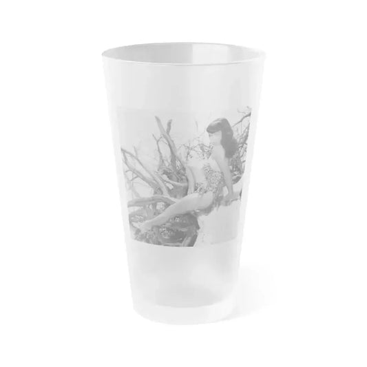 Bettie Page #464 (Vintage Female Icon) Frosted Pint Glass 16oz 16oz Frosted - Go Mug Yourself