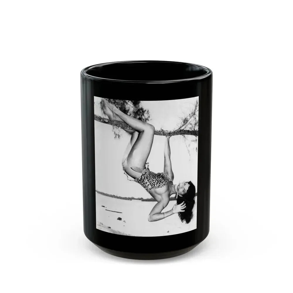 Bettie Page #466 (Vintage Female Icon) Black Coffee Mug 15oz - Go Mug Yourself