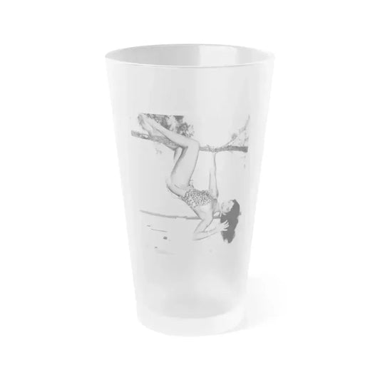Bettie Page #466 (Vintage Female Icon) Frosted Pint Glass 16oz 16oz Frosted - Go Mug Yourself