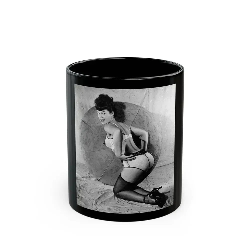 Bettie Page #468 (Vintage Female Icon) Black Coffee Mug 11oz - Go Mug Yourself