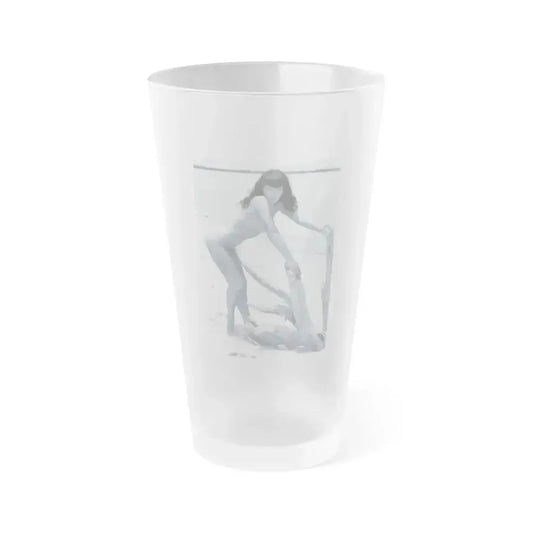 Bettie Page #472 (Vintage Female Icon) Frosted Pint Glass 16oz 16oz Frosted - Go Mug Yourself
