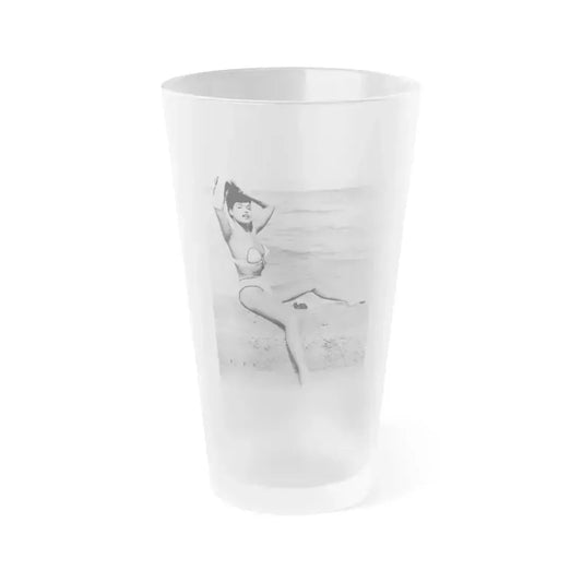 Bettie Page #473 (Vintage Female Icon) Frosted Pint Glass 16oz 16oz Frosted - Go Mug Yourself