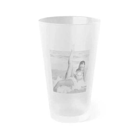 Bettie Page #474 (Vintage Female Icon) Frosted Pint Glass 16oz 16oz Frosted - Go Mug Yourself