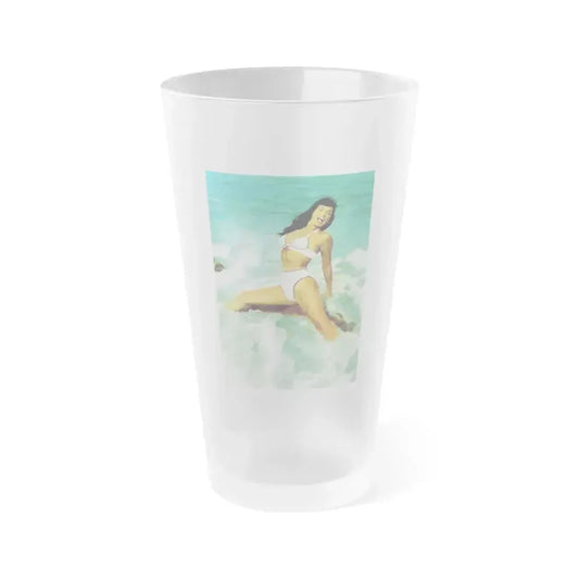 Bettie Page #476 (Vintage Female Icon) Frosted Pint Glass 16oz 16oz Frosted - Go Mug Yourself