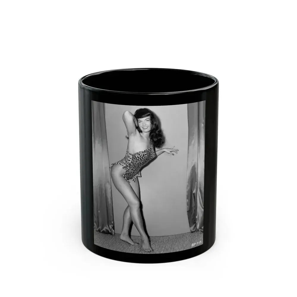 Bettie Page #49 (Vintage Female Icon) Black Coffee Mug 11oz - Go Mug Yourself