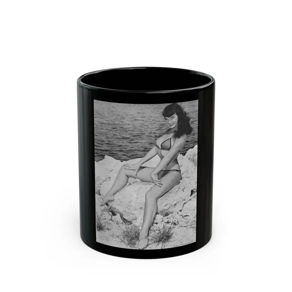 Bettie Page #499 (Vintage Female Icon) Black Coffee Mug 11oz - Go Mug Yourself